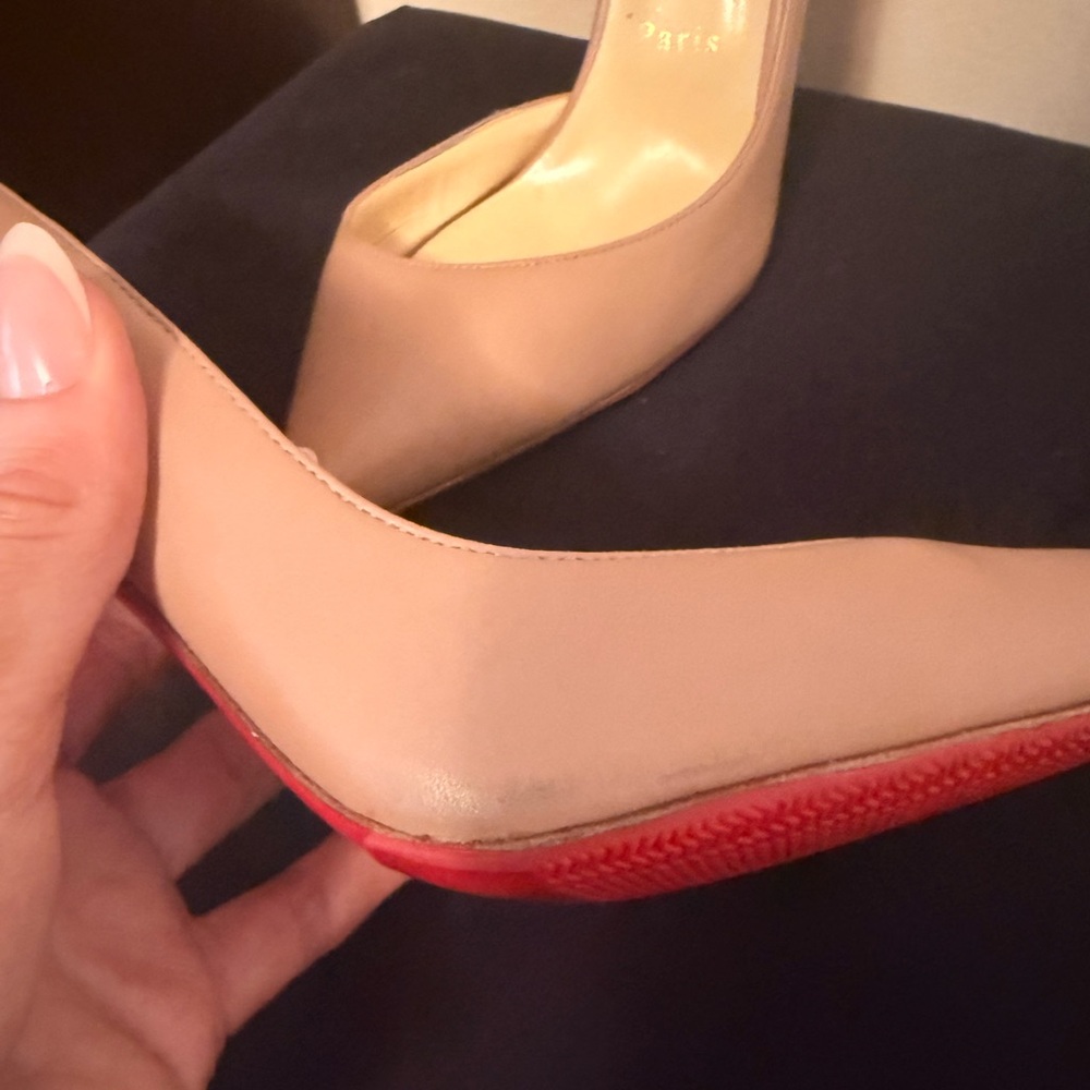 Christian Louboutin Iriza Nude Matte 100 mm heels sz 40 - Picture 9 of 12